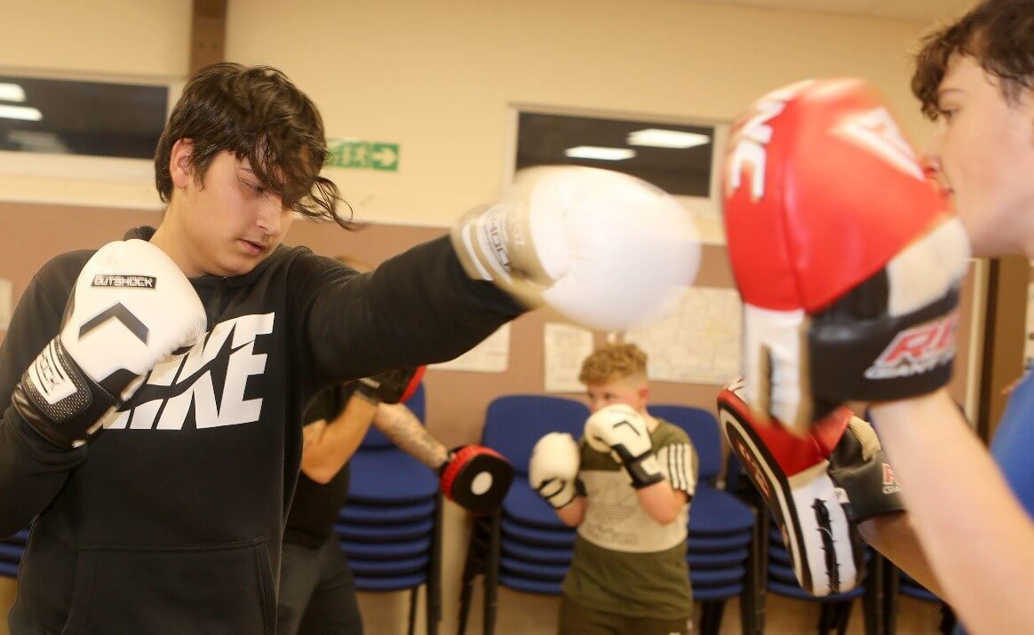 Young people enjoying the coaching at the Boxing Club