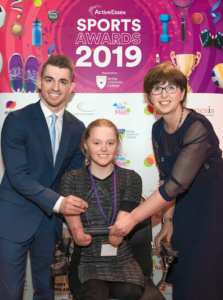 Sports Awards Young Sports Personality pictured with Board Member and Max Whitlock
