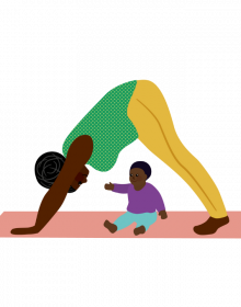 Yoga mum and baby