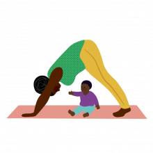 Yoga mum and baby