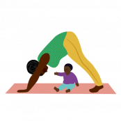 Yoga mum and baby